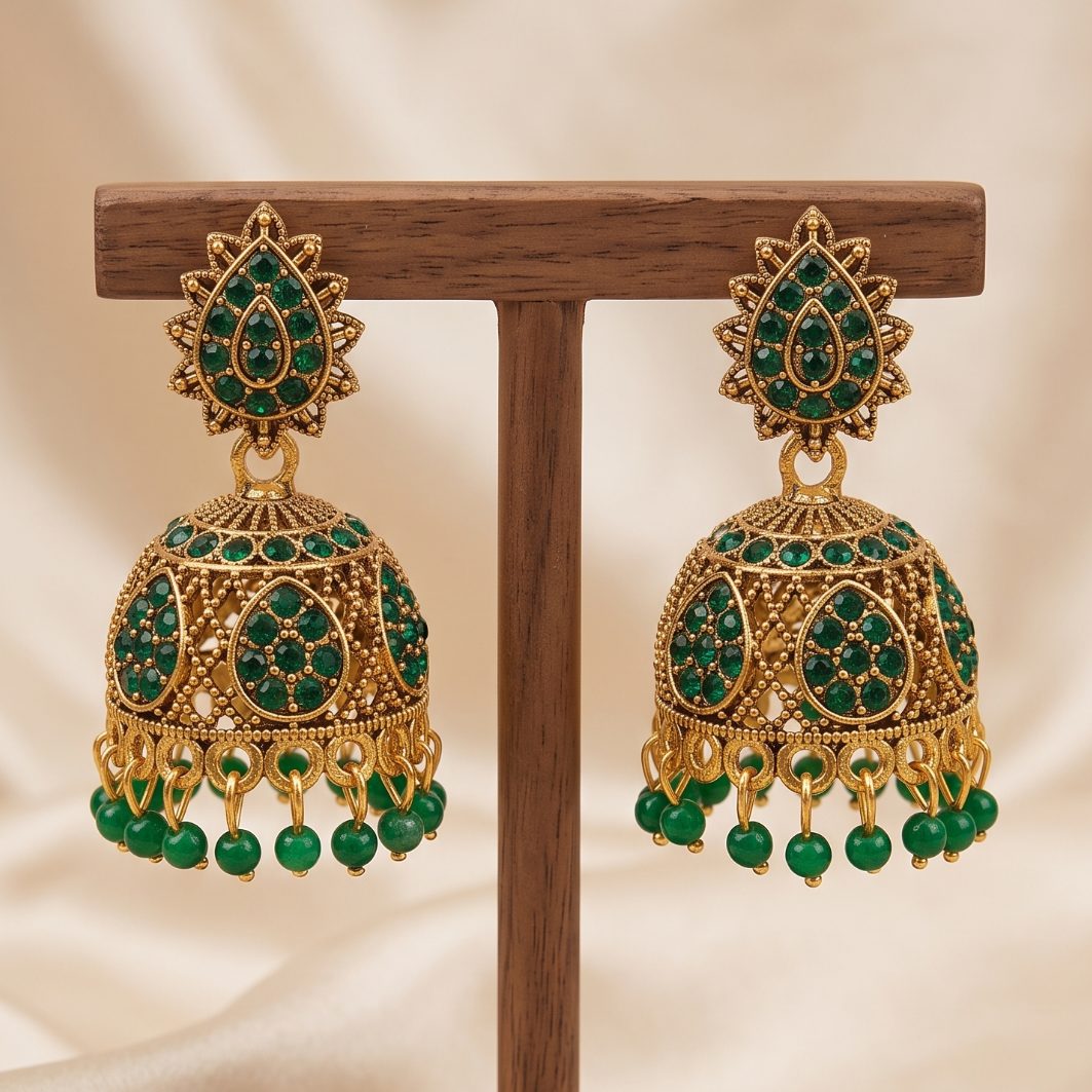 Gopi Jhumka - Green