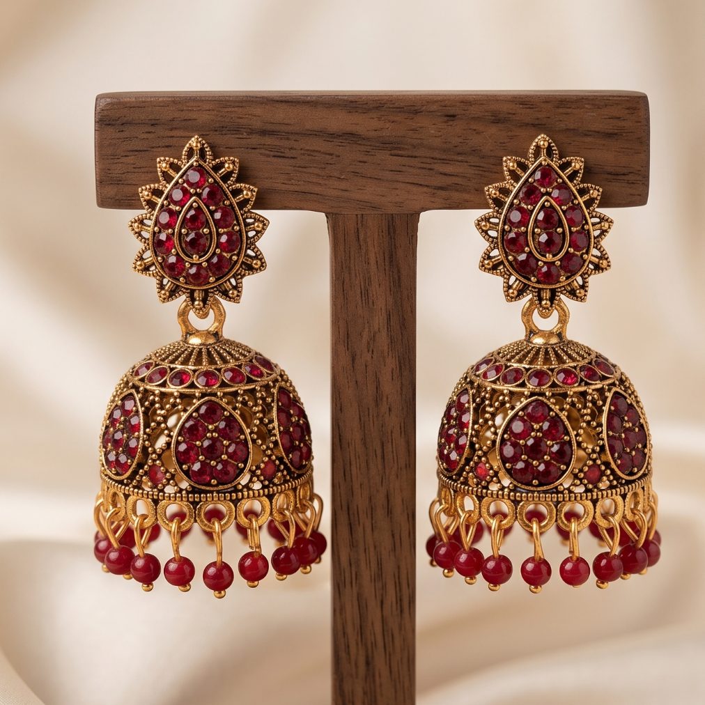 Gopi Jhumka - Red