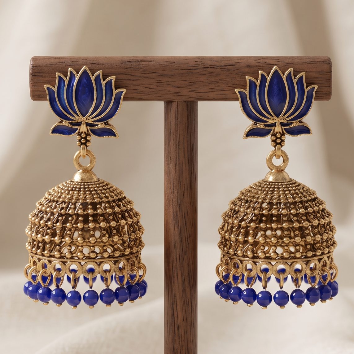 Blue Lotus Jhumka