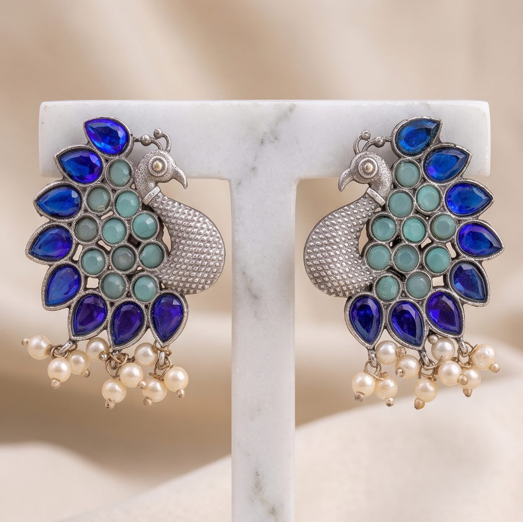 Mayil Studs - Blue